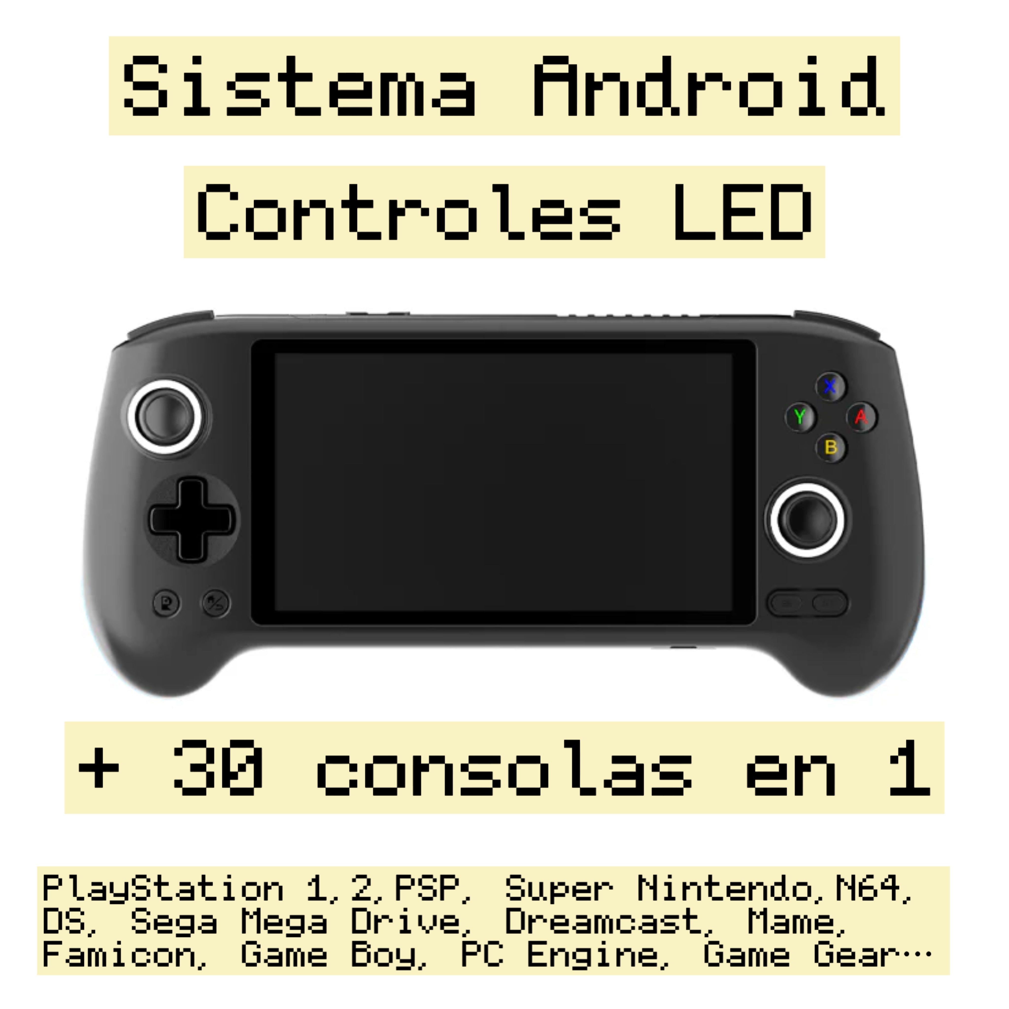 Consola anbernic rg556 color negro pantalla horizontal