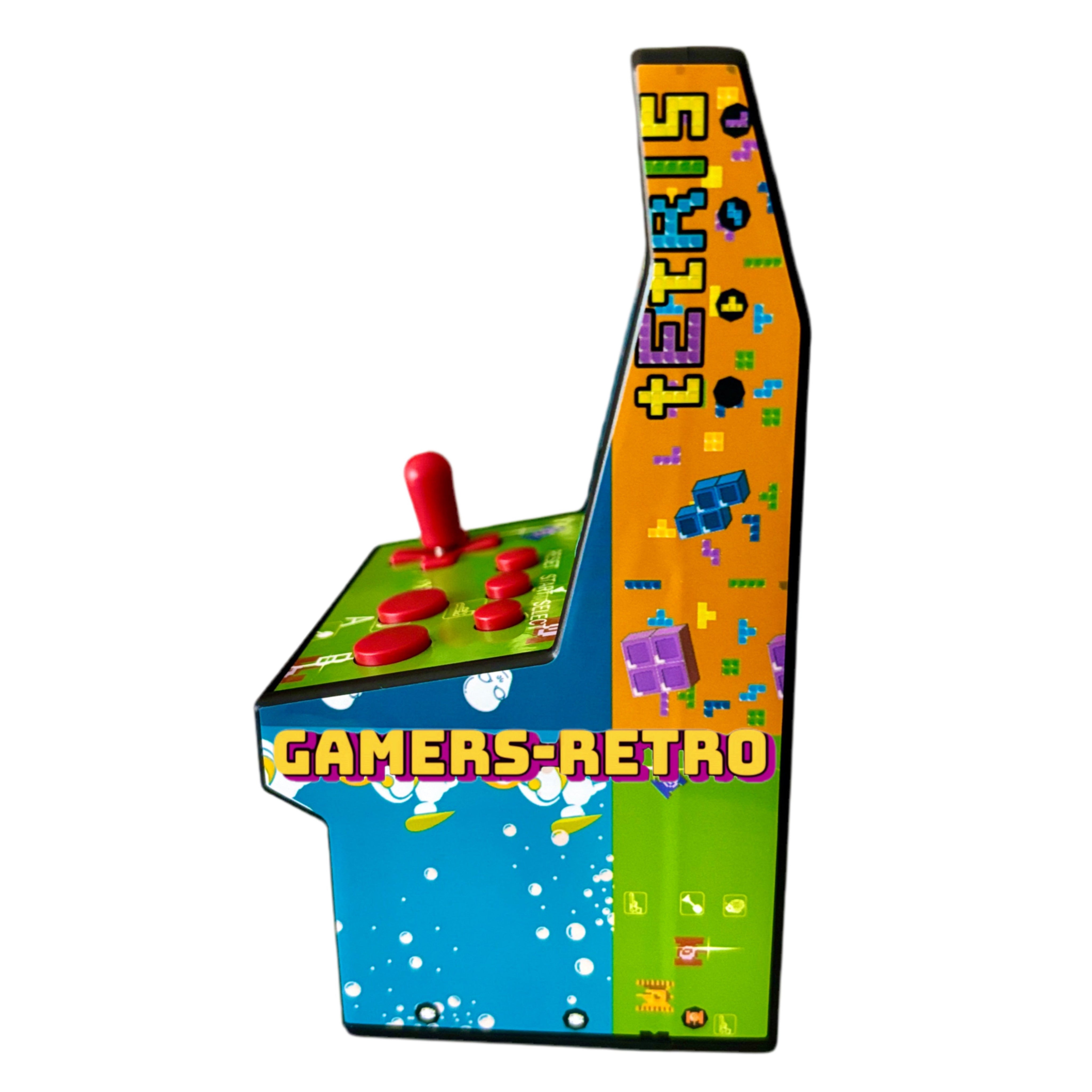mini consola retro de viaje arcade vista lateral